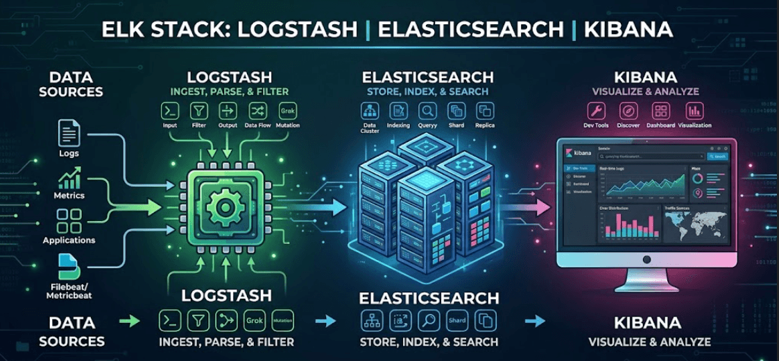 ELK Stack (Elasticsearch, Logstash, Kibana)